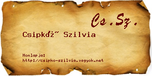 Csipkó Szilvia névjegykártya